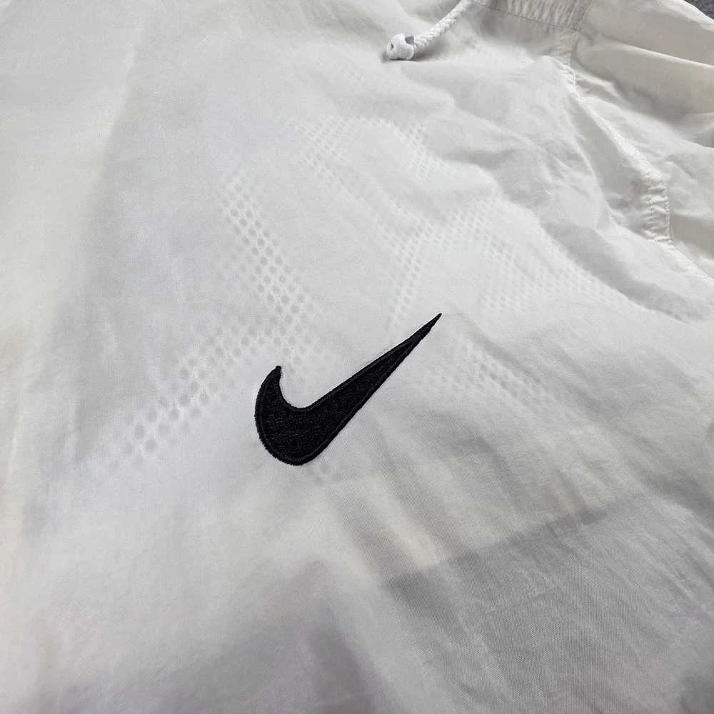 Vintage 90s Nike Windbreaker Jacket Men's XL White Nylon Made in USA Hooded Y2K‎